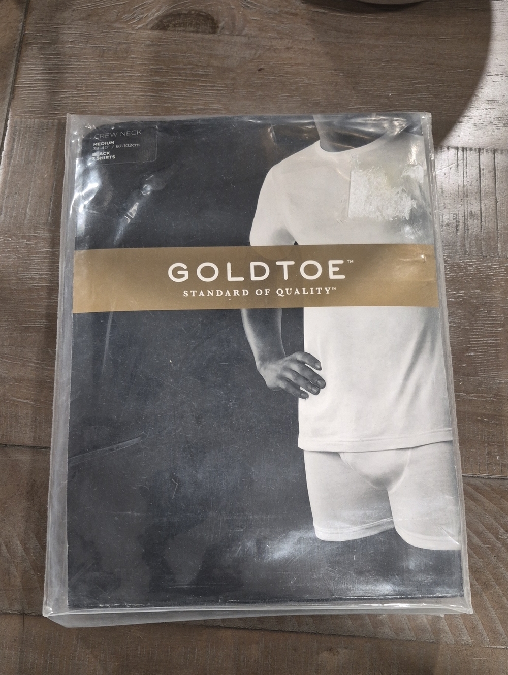 Gold Toe Black Crew Neck Men’s Undershirt